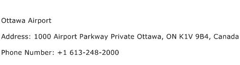 Ottawa Airport Address Contact Number