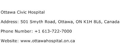 Ottawa Civic Hospital Address Contact Number
