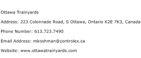 Ottawa Trainyards Address Contact Number