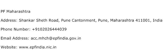 PF Maharashtra Address Contact Number
