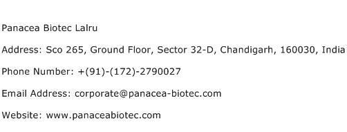 Panacea Biotec Lalru Address Contact Number