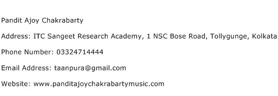 Pandit Ajoy Chakrabarty Address Contact Number