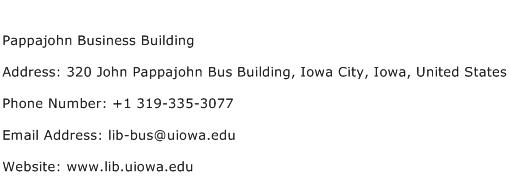Pappajohn Business Building Address Contact Number
