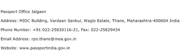 Passport Office Jalgaon Address Contact Number