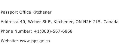 Passport Office Kitchener Address Contact Number
