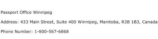 Passport Office Winnipeg Address Contact Number