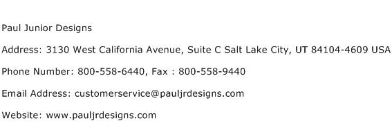 Paul Junior Designs Address Contact Number