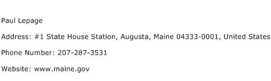 Paul Lepage Address Contact Number