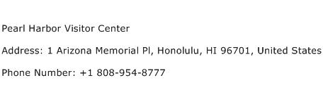 Pearl Harbor Visitor Center Address Contact Number