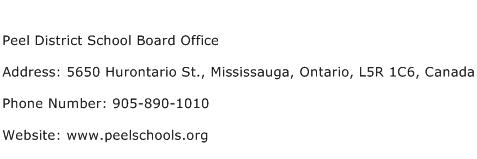 Peel District School Board Office Address Contact Number