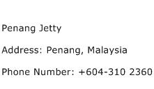 Penang Jetty Address Contact Number
