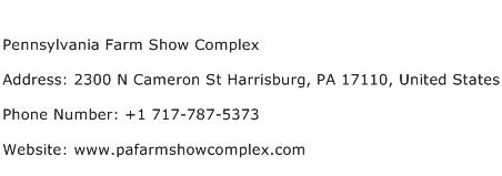 Pennsylvania Farm Show Complex Address Contact Number