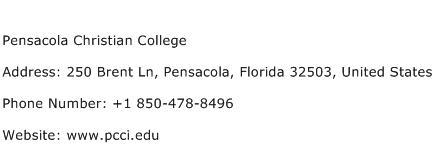 Pensacola Christian College Address Contact Number