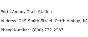 Perth Amboy Train Station Address Contact Number