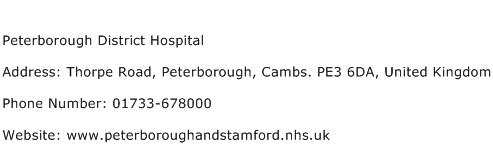 Peterborough District Hospital Address Contact Number