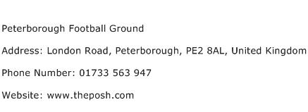 Peterborough Football Ground Address Contact Number