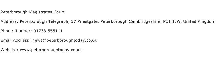 Peterborough Magistrates Court Address Contact Number