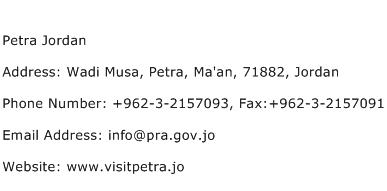 Petra Jordan Address Contact Number