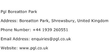 Pgl Boreatton Park Address Contact Number