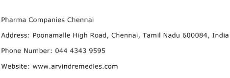 Pharma Companies Chennai Address Contact Number