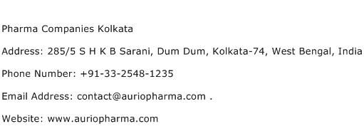 Pharma Companies Kolkata Address Contact Number