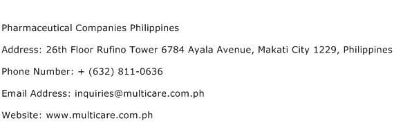 Pharmaceutical Companies Philippines Address Contact Number