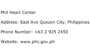 Phil Heart Center Address Contact Number