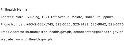 Philhealth Manila Address Contact Number
