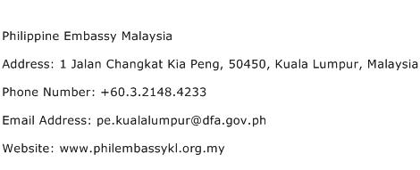 Philippine Embassy Malaysia Address Contact Number