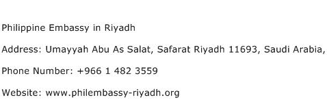 Philippine Embassy in Riyadh Address Contact Number