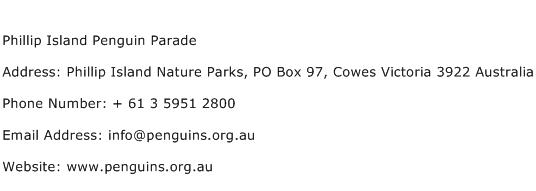 Phillip Island Penguin Parade Address Contact Number
