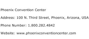Phoenix Convention Center Address Contact Number