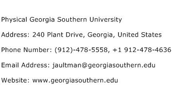Physical Georgia Southern University Address Contact Number