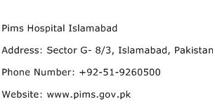 Pims Hospital Islamabad Address Contact Number
