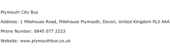 Plymouth City Bus Address Contact Number