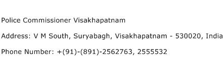 Police Commissioner Visakhapatnam Address Contact Number