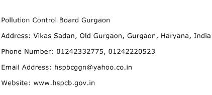 Pollution Control Board Gurgaon Address Contact Number