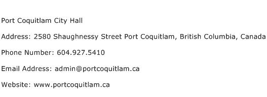 Port Coquitlam City Hall Address Contact Number