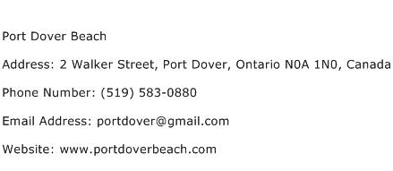 Port Dover Beach Address Contact Number
