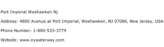 Port Imperial Weehawken Nj Address Contact Number