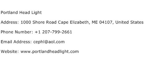 Portland Head Light Address Contact Number