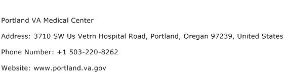 Portland VA Medical Center Address Contact Number