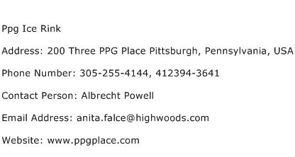 Ppg Ice Rink Address Contact Number