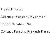 Prakash Karat Address Contact Number