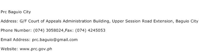 Prc Baguio City Address Contact Number
