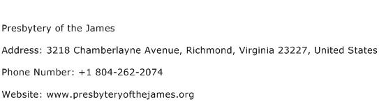 Presbytery of the James Address Contact Number