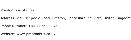 Preston Bus Station Address Contact Number