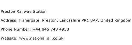 Preston Railway Station Address Contact Number