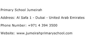 Primary School Jumeirah Address Contact Number