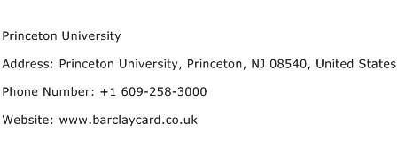 Princeton University Address Contact Number